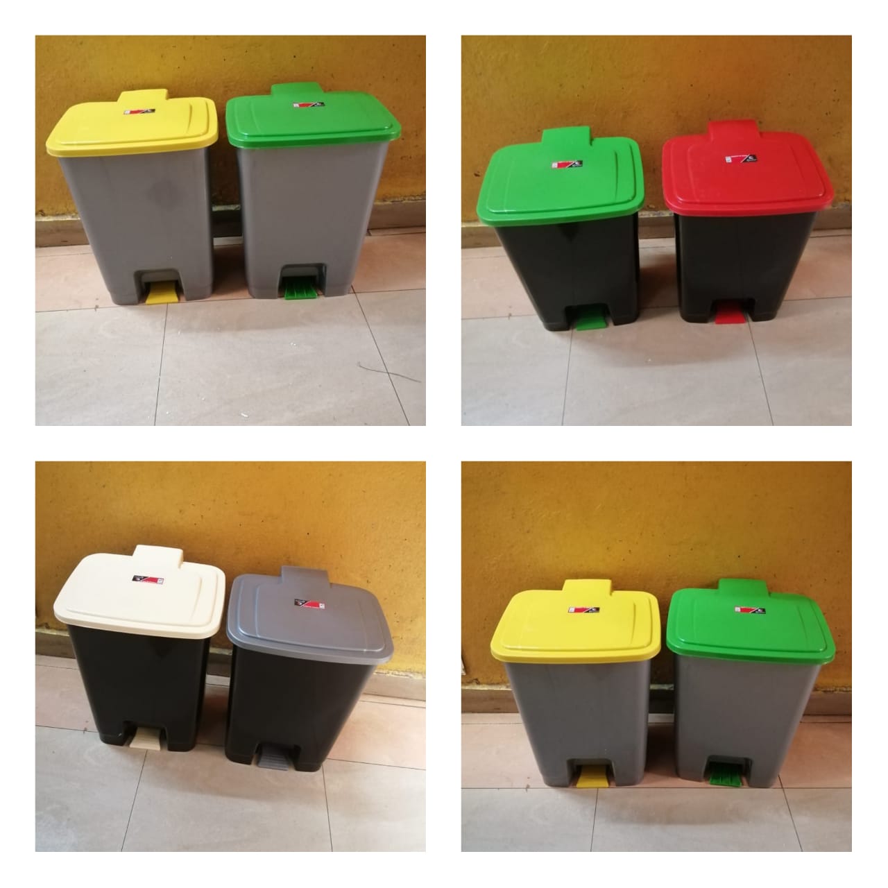 30 litres multi-coloured pendal dust bin