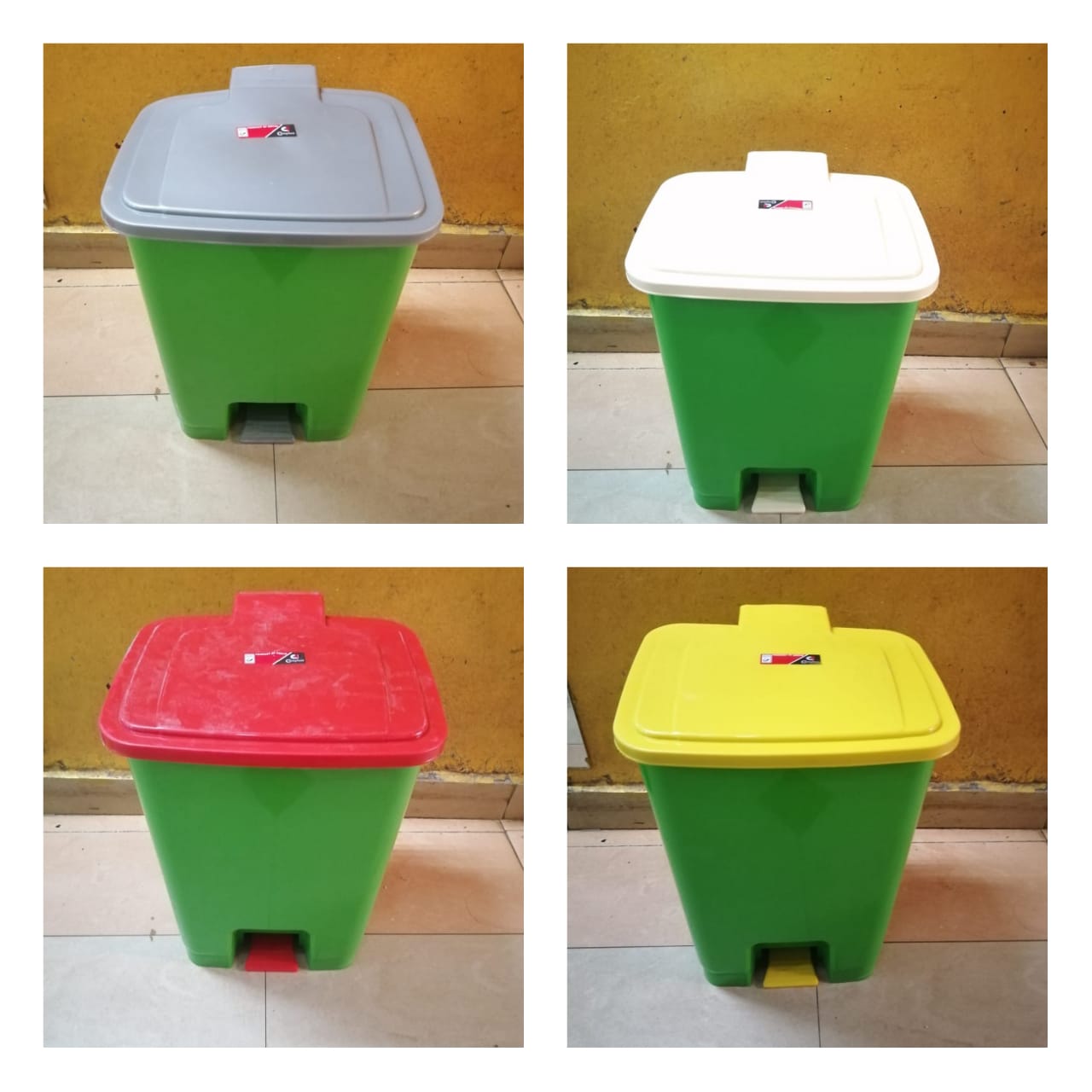 30 litres multi-coloured pendal dust bin