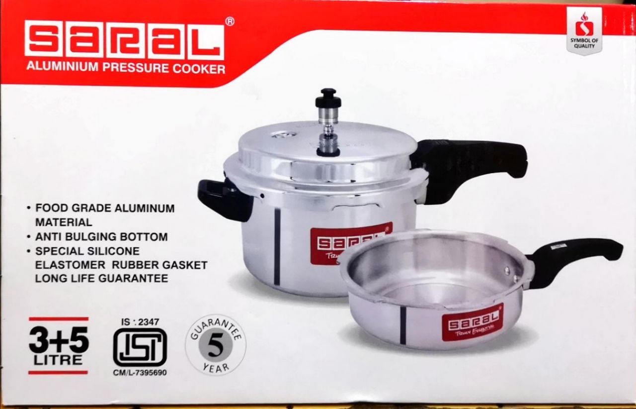 High quality Aluminum Saral pressure cookers with handle.