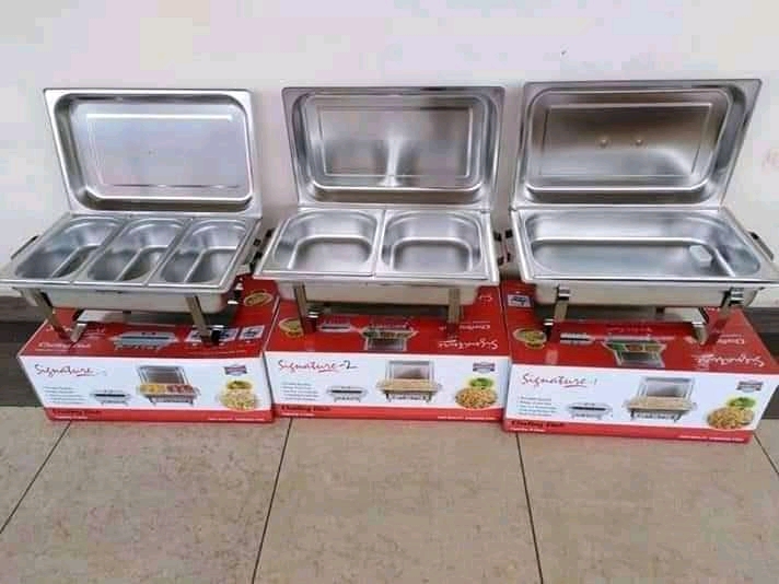 Heavy stainless steel Kitchen chaffing dishes.