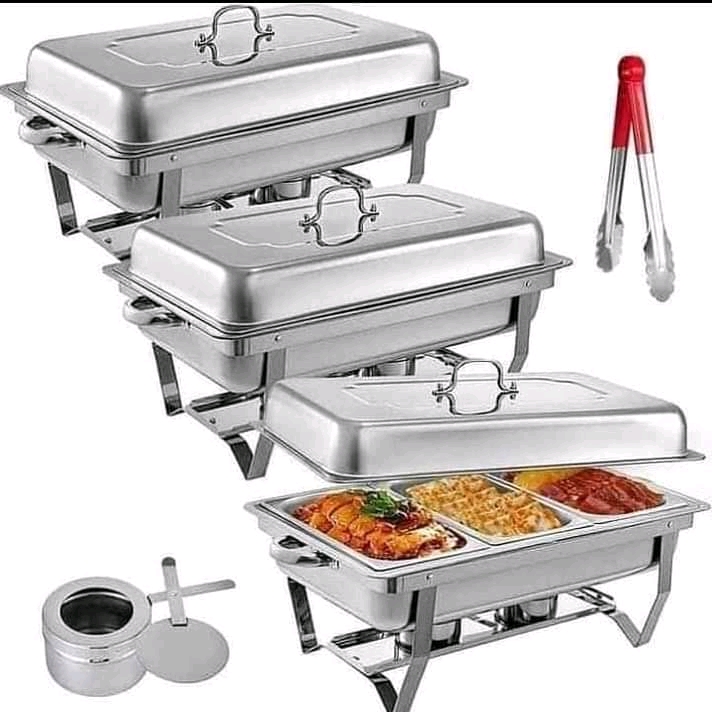 Heavy stainless steel Kitchen chaffing dishes.