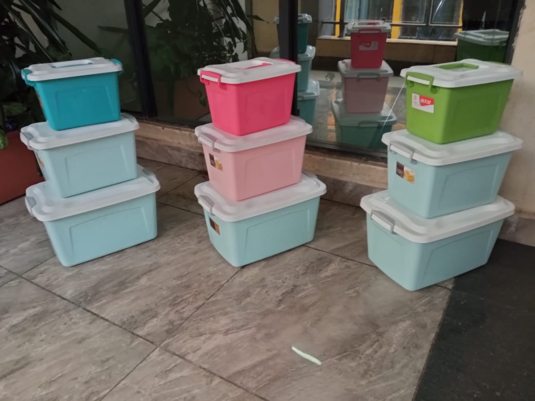 Set of 3 pcs Heavy plastic Kitchen storage containers 5 litres,9 litres&amp;16 litres.