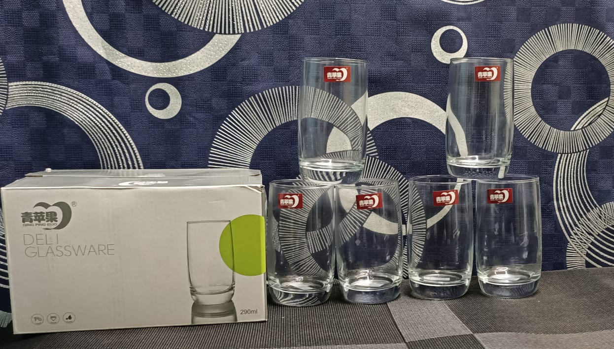 290 mls Delli heavy kitchen glasses.