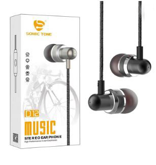 D12 Wired Music Earphones with Extra Bass