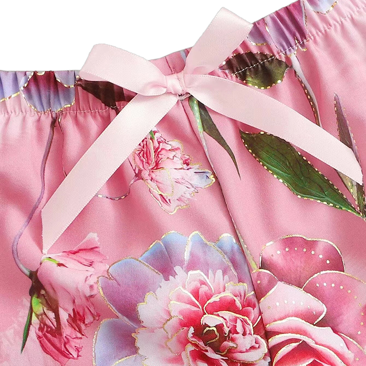 New Style Women'S Sleepwear Sexy Women Lounge Wear 3 Pieces Set Night Wear Pajamas Sets Floral Nightgowns Lounge Wear