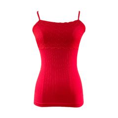 New Women's New Fashion Sexy Beautiful Sleeveless Sling Lace Knit High Stretch Slim Tank Top Red one size(fits to 40kg-70kg)