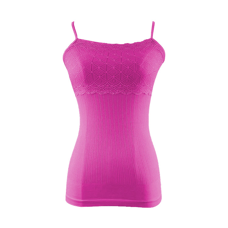 New Fashion Sleeveless Spaghetti Straps Lace-covered  Ribbed  Stretchy Tank Top Solid Color Cami Camisole Ladies Vest Daily Shirts