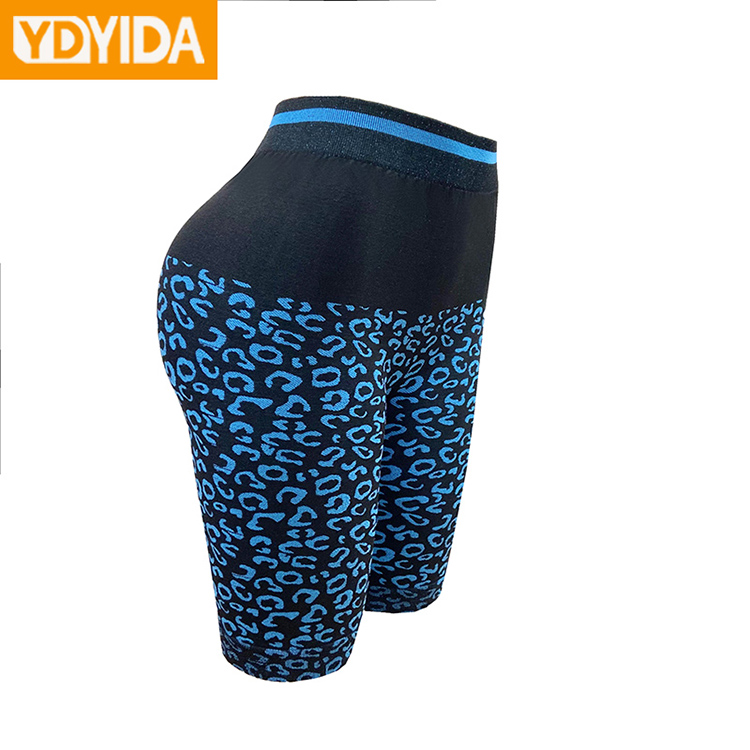 2Pcs New Style Ladies Body Shaper Trimmer Shorts High Quality Stretch Leopard Print Wide Belt Sport Trainer Slimming Shorts Comfortable Breathable Yoga Sport Shorts