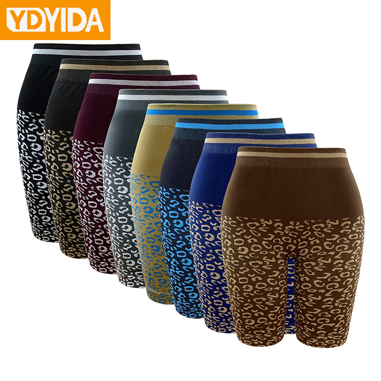 2Pcs New Style Ladies Body Shaper Trimmer Shorts High Quality Stretch Leopard Print Wide Belt Sport Trainer Slimming Shorts Comfortable Breathable Yoga Sport Shorts