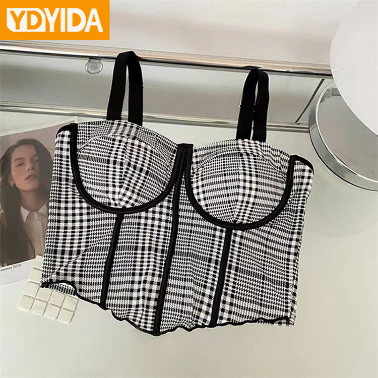 New Arrival Women's Sexy Camisole Sleeveless Elastic Ice Silk Smooth Touching Wirefree Crop Tops With Foam Camis Tops Vintage  Bralette Short Blouse Shirts