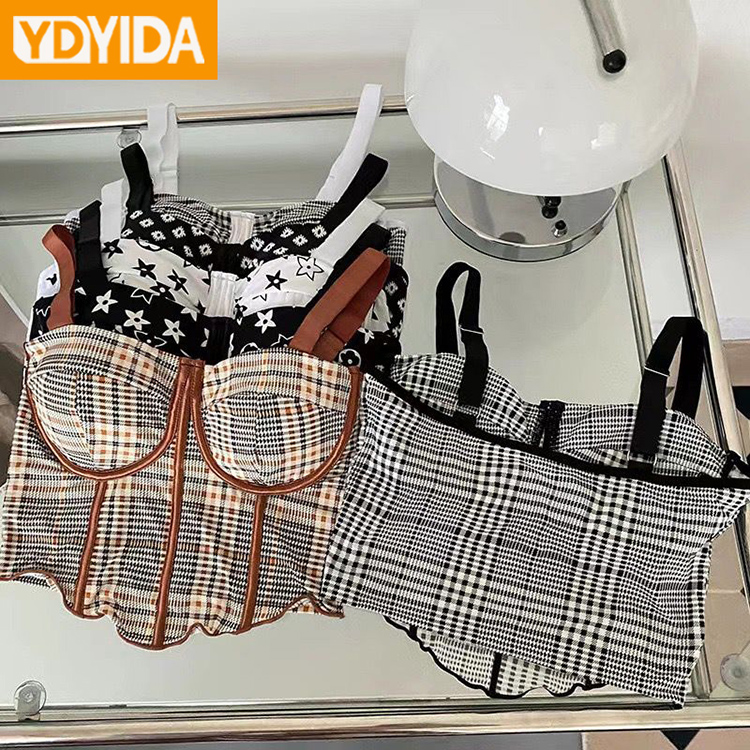 New Arrival Women's Sexy Camisole Sleeveless Elastic Ice Silk Smooth Touching Wirefree Crop Tops With Foam Camis Tops Vintage  Bralette Short Blouse Shirts