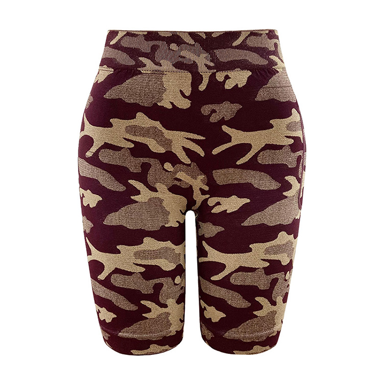 New Arrival Pocket Body Shaper Trainer Slimming Pants Ladies Large Size Camo Pattern Side Pocket Yoga Pants High Elasticity Seamless Knitted Hip Lifting Abdominal Comfortable  Breathable Shorts