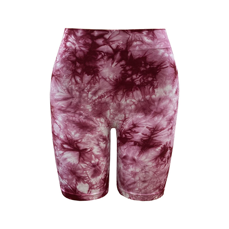 New Arrival Ladies Tie Dye Quick Drying Body Shaper Trimmer Shorts Large Size Lingerie High Elasticity Seamless Knitted Hip Lifting Abdominal  Safety Pants Outdoor Sport Shorts