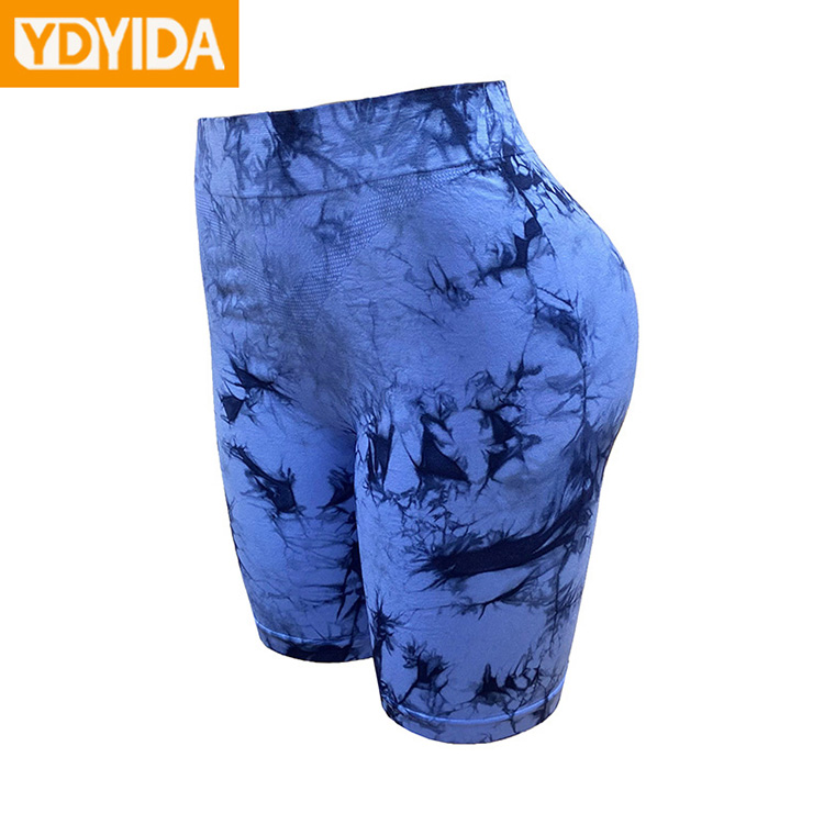 New Arrival Ladies Tie Dye Quick Drying Body Shaper Trimmer Shorts Large Size Lingerie High Elasticity Seamless Knitted Hip Lifting Abdominal  Safety Pants Outdoor Sport Shorts