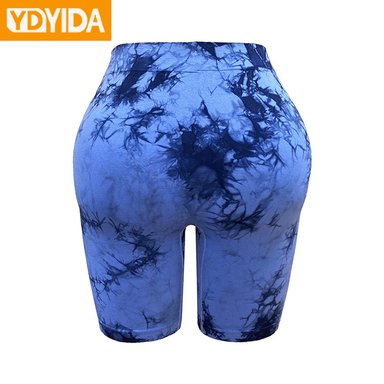 New Arrival Ladies Tie Dye Quick Drying Body Shaper Trimmer Shorts Large Size Lingerie High Elasticity Seamless Knitted Hip Lifting Abdominal  Safety Pants Outdoor Sport Shorts