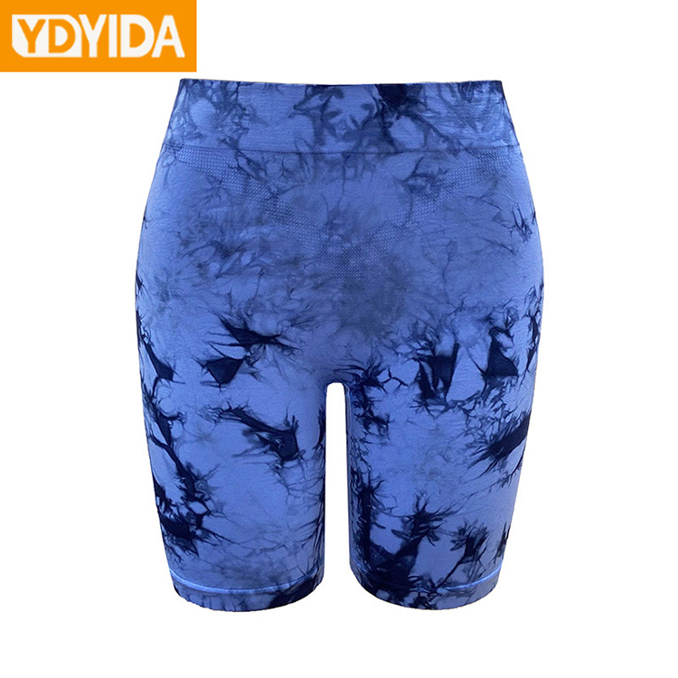 New Arrival Ladies Tie Dye Quick Drying Body Shaper Trimmer Shorts Large Size Lingerie High Elasticity Seamless Knitted Hip Lifting Abdominal  Safety Pants Outdoor Sport Shorts