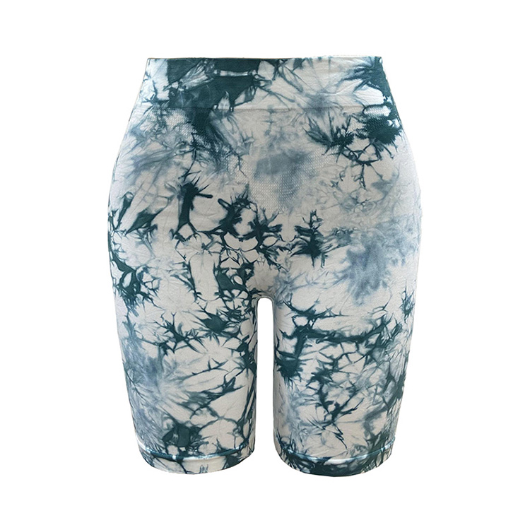 New Arrival Ladies Tie Dye Quick Drying Body Shaper Trimmer Shorts Large Size Lingerie High Elasticity Seamless Knitted Hip Lifting Abdominal  Safety Pants Outdoor Sport Shorts