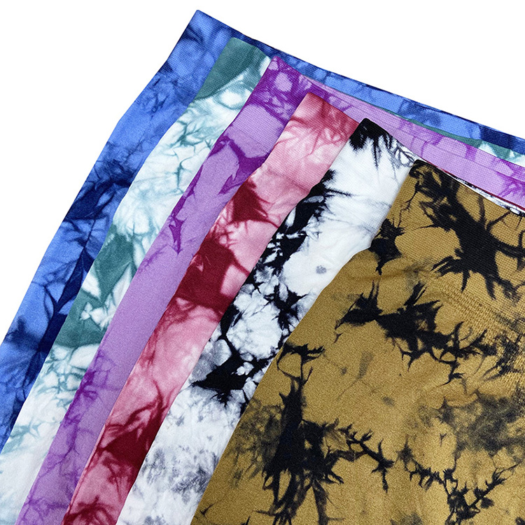 New Arrival Ladies Tie Dye Quick Drying Body Shaper Trimmer Shorts Large Size Lingerie High Elasticity Seamless Knitted Hip Lifting Abdominal  Safety Pants Outdoor Sport Shorts