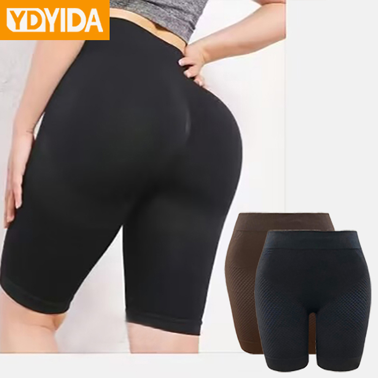 2Pcs New Arrival Seamless Knitted Shaper Pants Ladies Lingerie Large Size Trainer Slimming Pure Color High Waist High Elasticity Hip Lifting Abdominal Body Shaper Trimmer Pants Yoga Pants