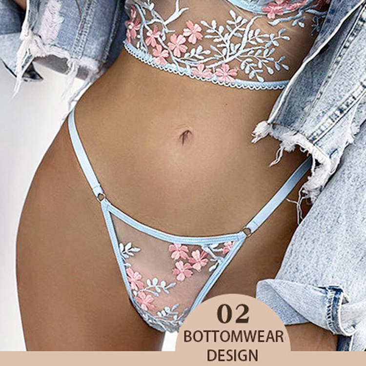 New Arrival Large Size Sex Lingerie Sexy Girl Funny Lace Mesh Perspective Bra Brief Sets Embroidered Suspender Vest Bra T-Shaped Sexy Lace Underpants Suit Sexy Underwear Set