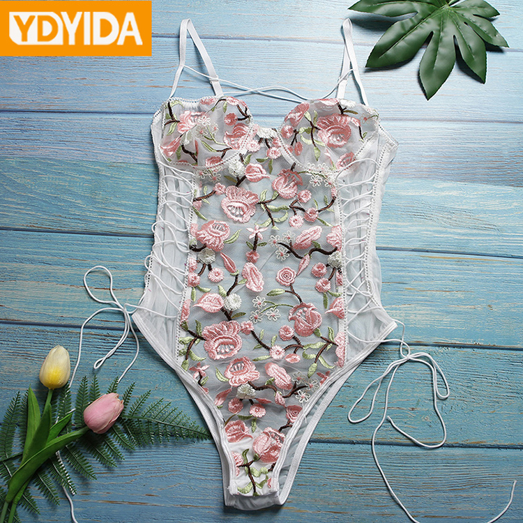 Women Sexy Lingerie Lace Embroidery Perspective One-Piece Sling  Underwear Suit See Though Mesh Lingerie Sexy Lace Nightwear Sexy Gift for  Girlfriend Or Wife