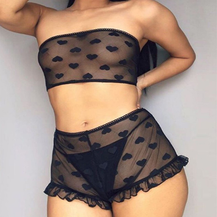 New Arrival Lace Sexy Lingerie Sexy Girl Lace Perspective Wrapped Underwear Set Women Transparent Underwear Set Stretch Sexy Lace Suit Club Clothing Nightwear for Sexy Gift for Girlfriend