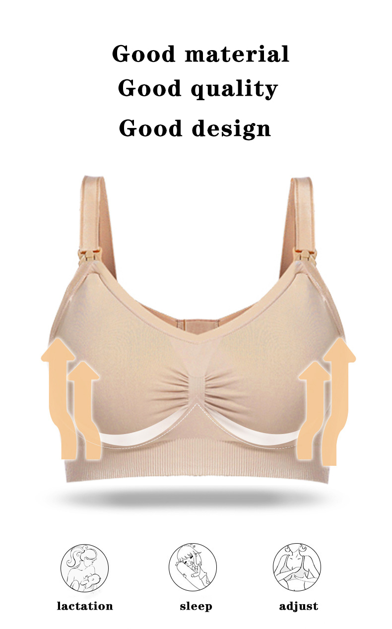 2Pcs Cotton Feeding Nursing Pregnant Breastfeeding Ladies  Seamless Bras Removable Cup High Quality Open Front Button  Wireless  Women Maternity Bra