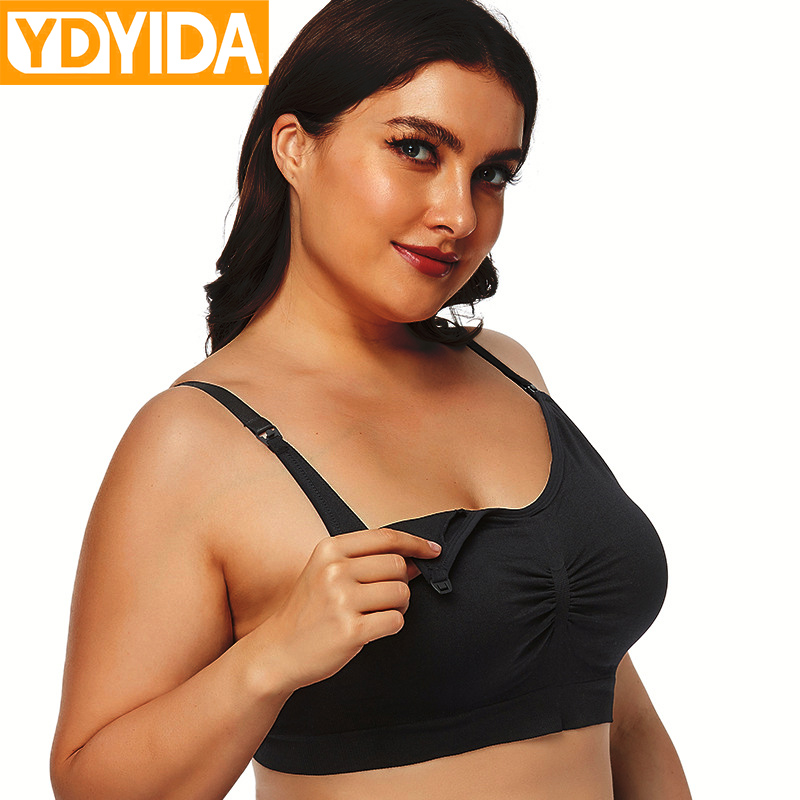 2Pcs Cotton Feeding Nursing Pregnant Breastfeeding Ladies  Seamless Bras Removable Cup High Quality Open Front Button  Wireless  Women Maternity Bra