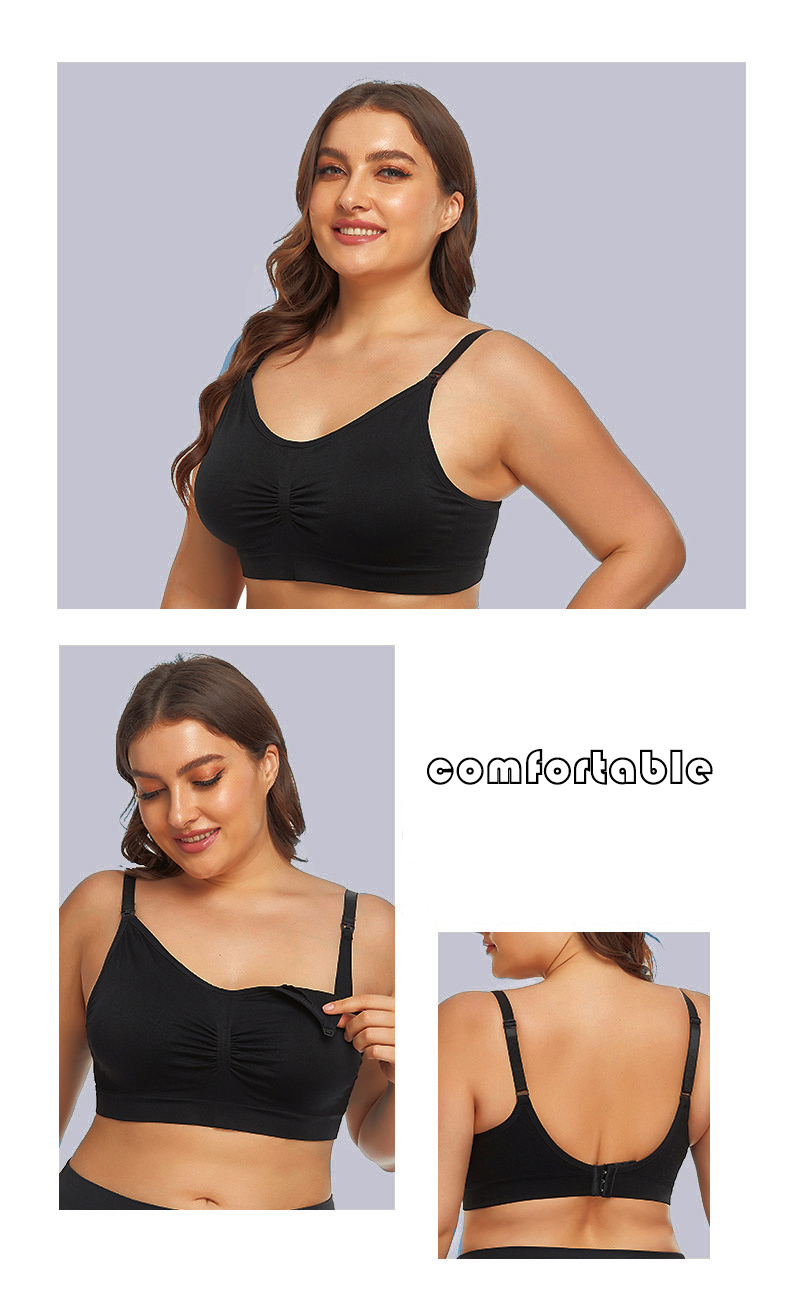 2Pcs Cotton Feeding Nursing Pregnant Breastfeeding Ladies  Seamless Bras Removable Cup High Quality Open Front Button  Wireless  Women Maternity Bra