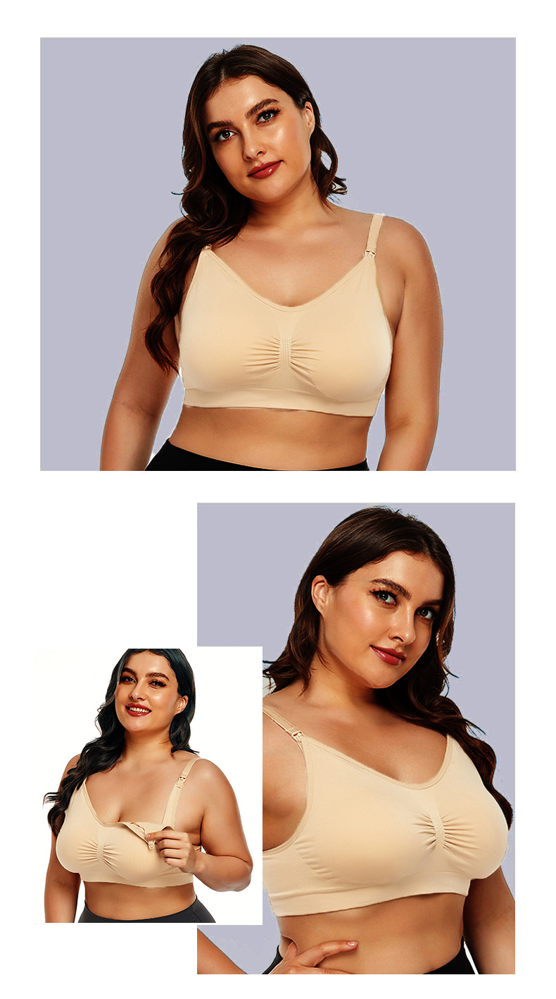 2Pcs Cotton Feeding Nursing Pregnant Breastfeeding Ladies  Seamless Bras Removable Cup High Quality Open Front Button  Wireless  Women Maternity Bra