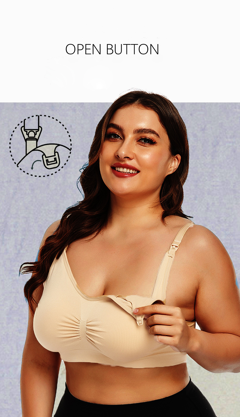 2Pcs Cotton Feeding Nursing Pregnant Breastfeeding Ladies  Seamless Bras Removable Cup High Quality Open Front Button  Wireless  Women Maternity Bra
