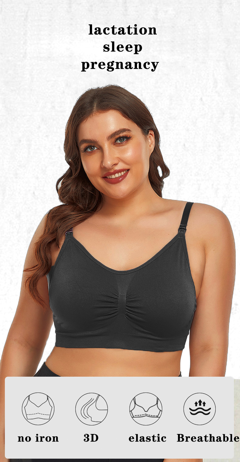 2Pcs Cotton Feeding Nursing Pregnant Breastfeeding Ladies  Seamless Bras Removable Cup High Quality Open Front Button  Wireless  Women Maternity Bra