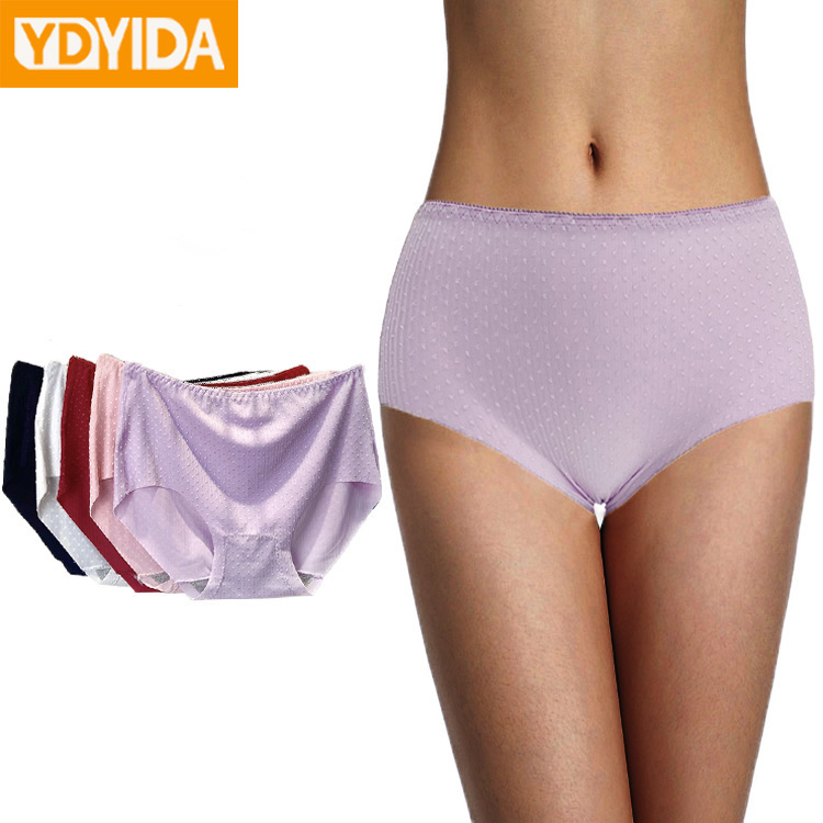 5Pcs 3Pcs Ladies Ice Silk Briefs Women's Solid Color Thin Underwear Cotton Crotch Middle Waist Quick Dry Breathable Comfortable Hip Lifting Seamless Stretch Polka Dots Panties