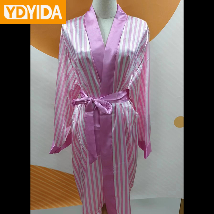 Women's Three Piece Sexy Lace Nightgown Set Like Silk Fabric Striped Nightdress Large Women's Pajamas Suit Lace Sexy Tank Top Lace Pants and Nightgown Three Piece Sleepwear Set