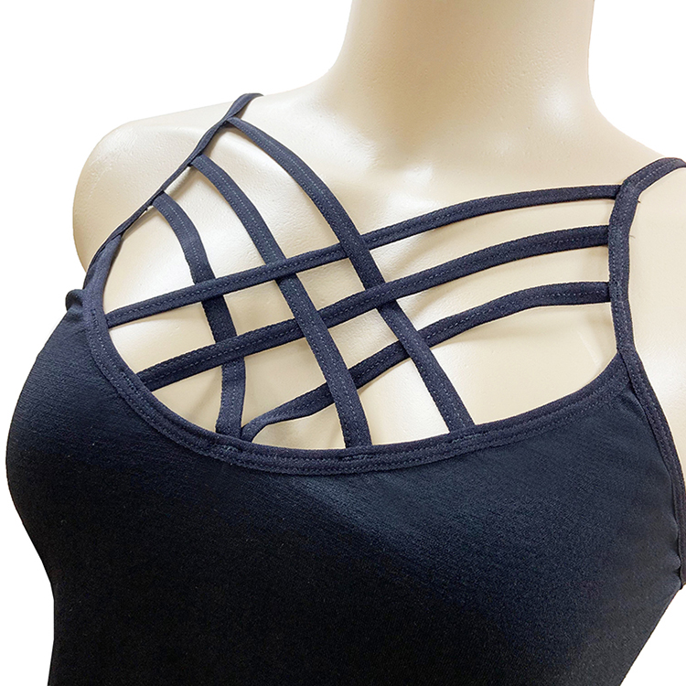 New Arrival High Quaility Women Sexy Camisole Strap Mesh Vest Large Size Crop Tank Tops Sleeveless Camisole Strong Elasticity Sexy Wear