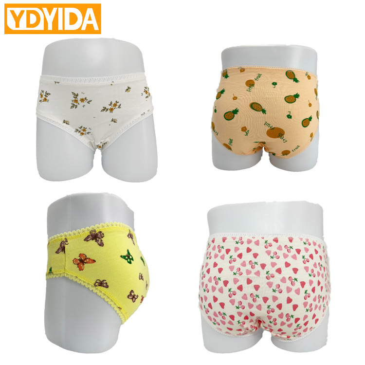 6Pcs Baby Girl Pure Cotton Cartoon Panties 100% Cotton Triangle Underwear High Quaility Girls Clothing Mid Waist Children Cartoon Printed Briefs Panties Comfortable And Breathable Children's Underwear