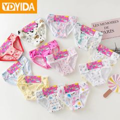 6Pcs Baby Girl Pure Cotton Cartoon Panties 100% Cotton Triangle Underwear High Quaility Girls Clothing Mid Waist Children Cartoon Printed Briefs Panties Comfortable And Breathable  5-6#(3-4 years old)
