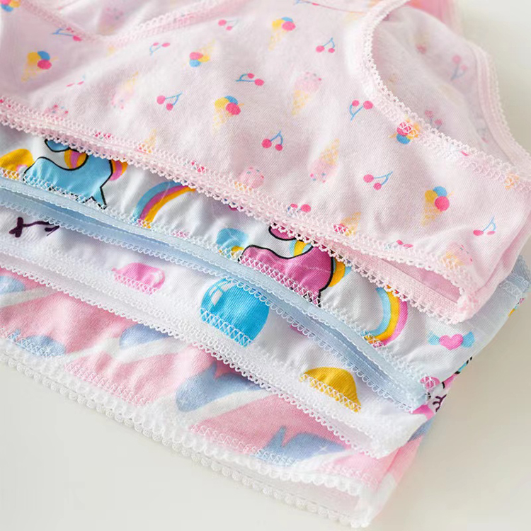 6Pcs Baby Girl Pure Cotton Cartoon Panties 100% Cotton Triangle Underwear High Quaility Girls Clothing Mid Waist Children Cartoon Printed Briefs Panties Comfortable And Breathable Children's Underwear