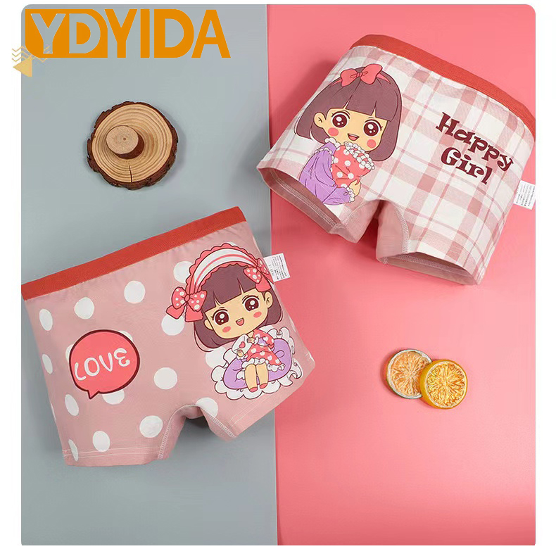 4 Pcs Baby Girl Children Cotton Cartoon Printed Boxer Briefs Panties Girl's Underwear High Quaility Girls Clothing Children Underwear