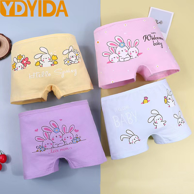 4 Pcs Baby Girl Children Cotton Cartoon Printed Boxer Briefs Panties Girl's Underwear High Quaility Girls Clothing Children Underwear