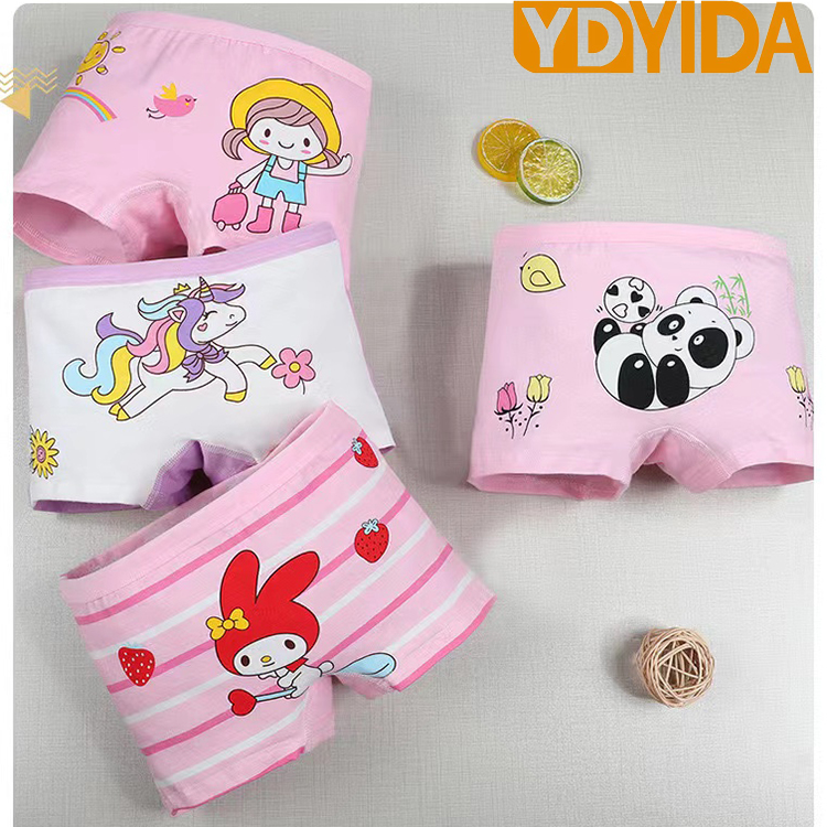 4 Pcs Baby Girl Children Cotton Cartoon Printed Boxer Briefs Panties Girl's Underwear High Quaility Girls Clothing Children Underwear