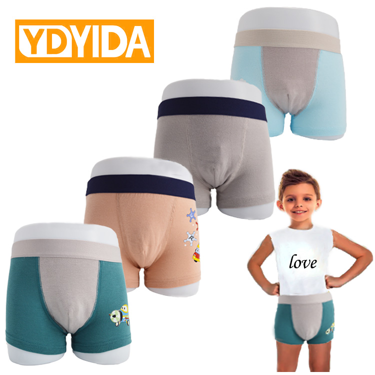 4 Pcs Children Cotton Underwear Boys Cartoon Printed Boxer Underpants Boys Pure Cotton  Boxes Underwear Four Piece Boys' boxer Shorts