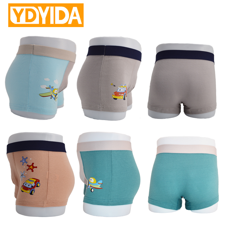 4 Pcs Children Cotton Underwear Boys Cartoon Printed Boxer Underpants Boys Pure Cotton  Boxes Underwear Four Piece Boys' boxer Shorts