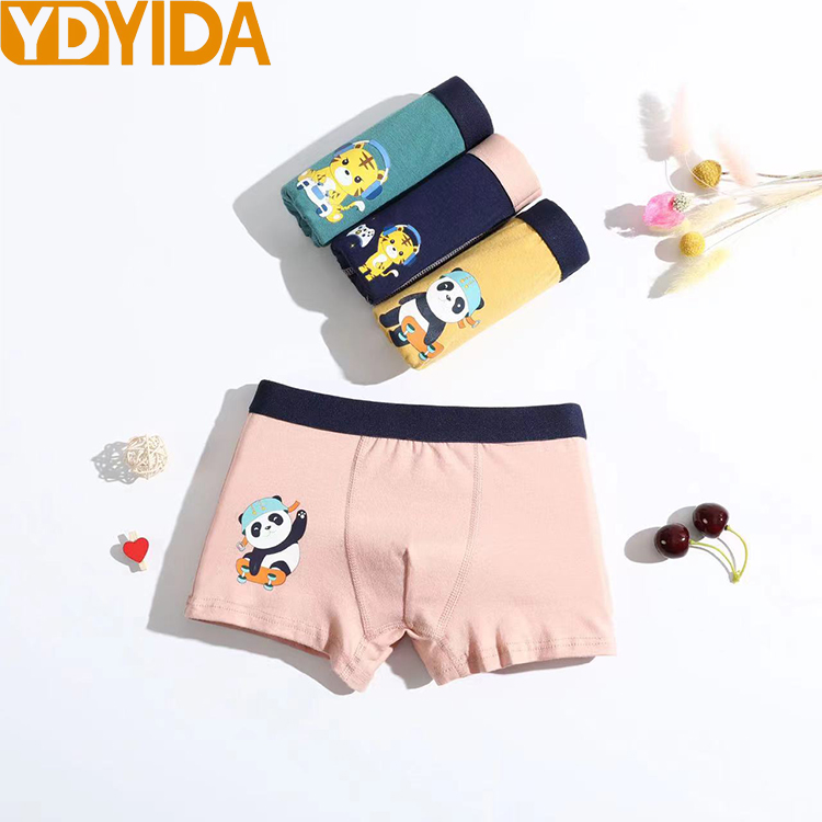 4 Pcs Children Cotton Underwear Boys Cartoon Printed Boxer Underpants Boys Pure Cotton  Boxes Underwear Four Piece Boys' boxer Shorts