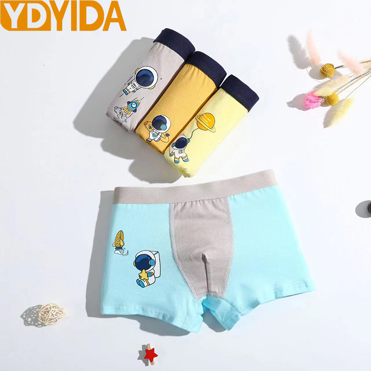 4 Pcs Children Cotton Underwear Boys Cartoon Printed Boxer Underpants Boys Pure Cotton  Boxes Underwear Four Piece Boys' boxer Shorts