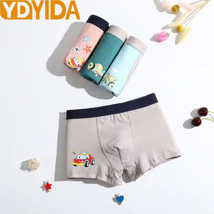 4 Pcs Children Cotton Underwear Boys Cartoon Printed Boxer Underpants Boys Pure Cotton  Boxes Underwear Four Piece Boys' boxer Shorts