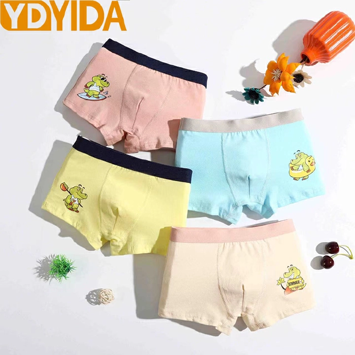 4 Pcs Children Cotton Underwear Boys Cartoon Printed Boxer Underpants Boys Pure Cotton  Boxes Underwear Four Piece Boys' boxer Shorts