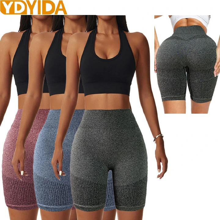 New Arrival High Elasticity Ladies Sports Shorts High Waist Body ShaperTrimmer Lift Hip Seamless Yoga Pants Fitness Tight Gym Wear Workout Belly Sports Shorts Exquisite Sewing Shorts