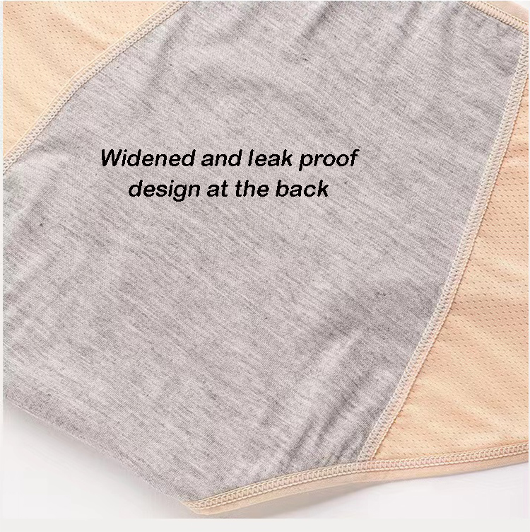 3Pcs Women's Leak Proof Panties Large Size Women's Underwear Mesh Breathable Menstrual Underwear Front and Rear Leak Proof Mid High Waist Physiological Underwear