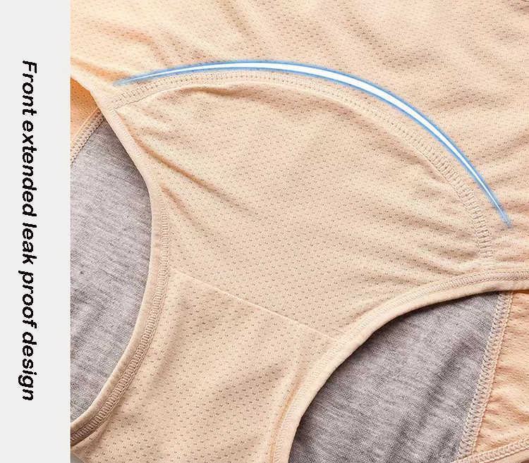 3Pcs New Arrival Women's Leak Proof Panties Mesh Breathable Menstrual Underwear Front and Rear Leak Proof Mid High Waist Women's Underwear